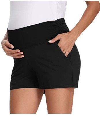 Photo 1 of fitglam Women's Maternity Shorts Summer Lounge Yoga Pajama Active Pregnancy Short Pants XL
