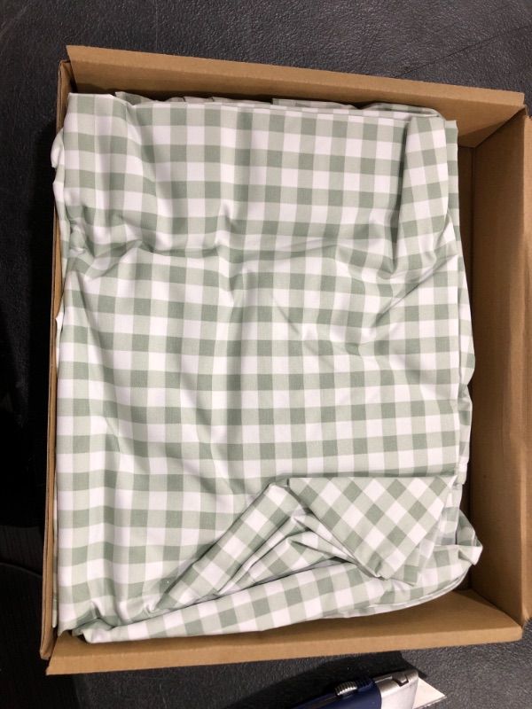 Photo 2 of Basics Kid's Sheet Set - Soft, Easy-Wash Lightweight Microfiber - Twin, Grey Gingham Plaid