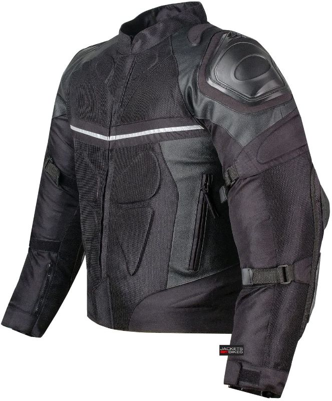 Photo 1 of Pro Leather & Mesh Motorcycle Waterproof Jacket | CE Armor | Reflective Dualsport Biker All Season Jacket L
