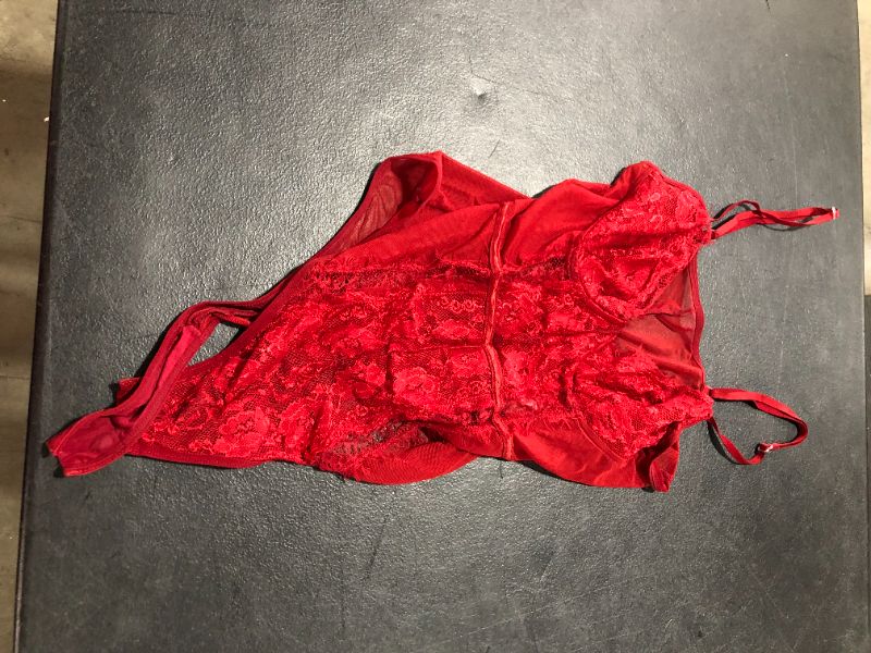 Photo 1 of Women Red Lingerie Body Suit Snap Crotch Large 