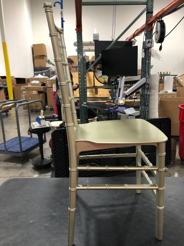 Photo 1 of Flash Furniture HERCULES Series Champagne Resin Stacking Chiavari Chair