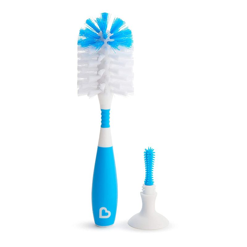 Photo 1 of Munchkin Bristle Bottle Brush, Blue
