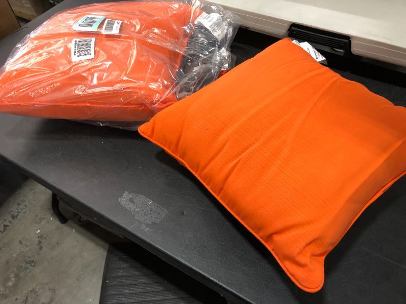 Photo 1 of 16 INCH PILLOW PERFECT ACCENT PILLOWS ORANGE 2 COUNT