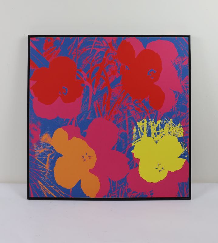 Photo 1 of ANDY WARHOL PRINT ART FLOWERS 36 X 36 INCHES