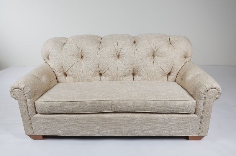Photo 1 of CANVAS 2 SEAT LOVESEAT CREAM COLOR HEIGHT 33 INCHES WIDTH 71 INCHES LENGTH 33 INCHES
