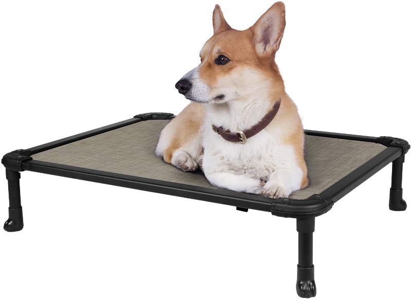 Photo 1 of Veehoo Chew Proof Elevated Dog Bed - Cooling Raised Pet Cot - Rustless Aluminum Frame and Durable Textilene Mesh Fabric, Unique Designed No-Slip Feet for Indoor or Outdoor Use