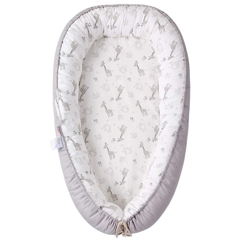 Photo 1 of Baby Lounger Baby Nest, Portable Newborn Lounger for Baby, Elegant Fabric Soft Breathable Baby Nest Bed, Adjustable for Baby Bassinet and Crib, Great for Newborn Shower Gift 
