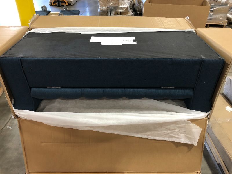 Photo 2 of Christopher Knight Home Keiko Fabric Armed Storage Bench, Dark Blue
