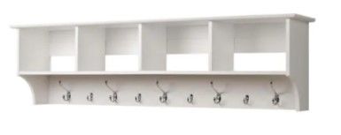 Photo 1 of 60 in. Wall-Mounted Coat Rack in White
