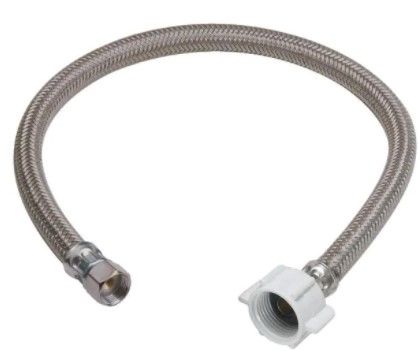 Photo 1 of 7/16 in. Compression x 7/8 in. Ballcock Nut x 12 in. Braided Polymer Toilet Connector pack of 2 