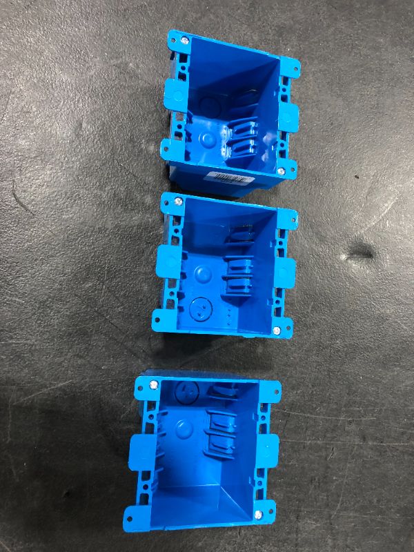 Photo 2 of Carlon 2-Gang 25 cu. in. Blue PVC Old Work Electrical Switch and Outlet Box