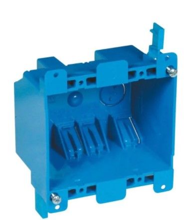 Photo 1 of Carlon 2-Gang 25 cu. in. Blue PVC Old Work Electrical Switch and Outlet Box