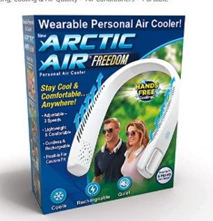 Photo 1 of Ontel Arctic Air Freedom Portable Personal Air Cooler and Personal 3-Speed Neck Fan, Hands-Free Light-weight Design, Cordless and Rechargeable