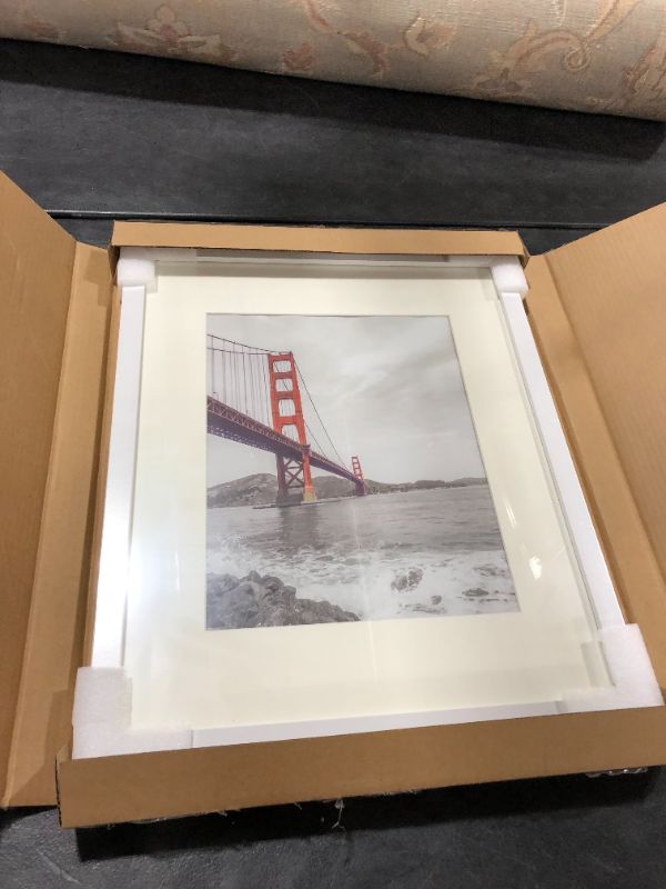 Photo 1 of 17 x 21 White San Francisco Bridge Picture with Frame