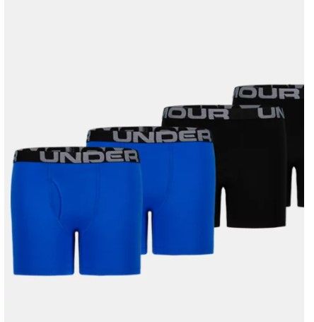 Photo 1 of Boys' UA Cotton Boxer Briefs 4-Pack, Youth Large