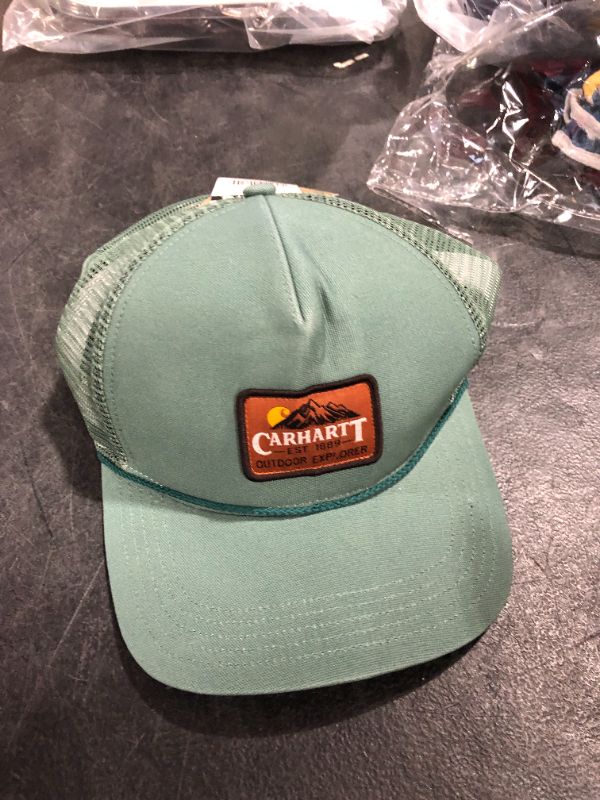 Photo 2 of Carhartt Force Canvas Mesh Back Outdoor Graphic Musk Green Cap Shallow, 