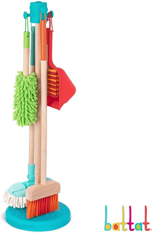 Photo 1 of Battat – Kids Cleaning Set – Cleaning Toys for Toddlers, Children – Pretend Play Kit – Broom, Mop, Brush, Dustpan, Duster – Sweep n' Clean – 2 Years +