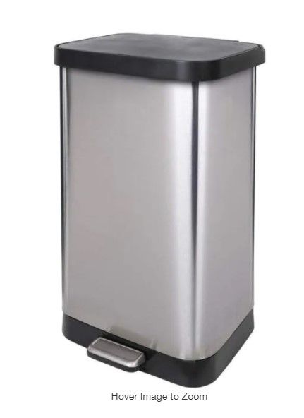 Photo 1 of 20 Gal. Stainless Steel Step Can with Antimicrobial Lid
