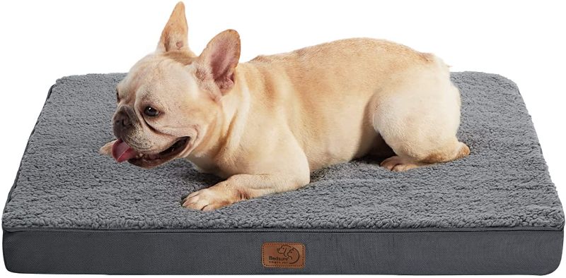 Photo 1 of Bedsure Large Dog Bed for Large Dogs Up to 75lbs - Big Orthopedic Dog Beds with Removable Washable Cover, Egg Crate Foam Pet Bed Mat, Grey
