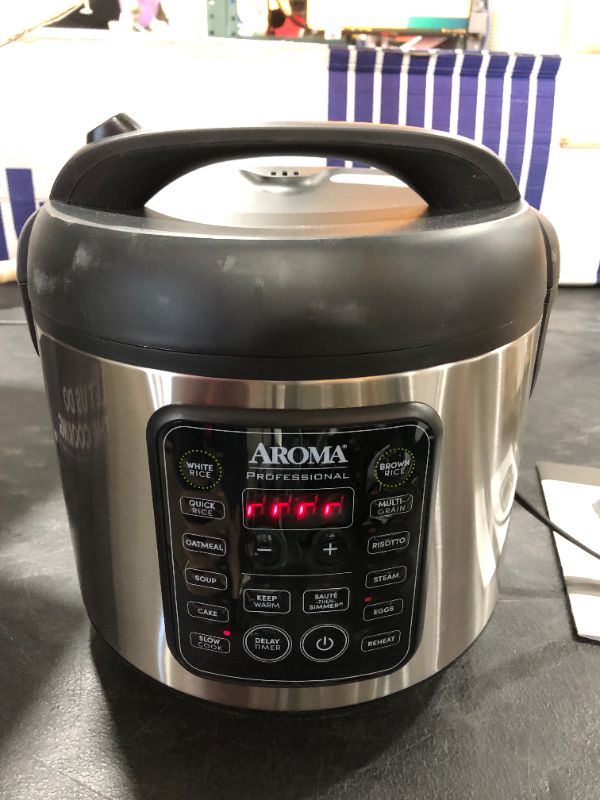 Photo 2 of AROMA® 20-Cup (cooked) / 2.75Qt. Cool-Touch Digital Stainless Steel Rice Cooker & Multicooker, Automatic Keep Warm Mode, Steam Tray Included, Black (ARC-5200SB)
