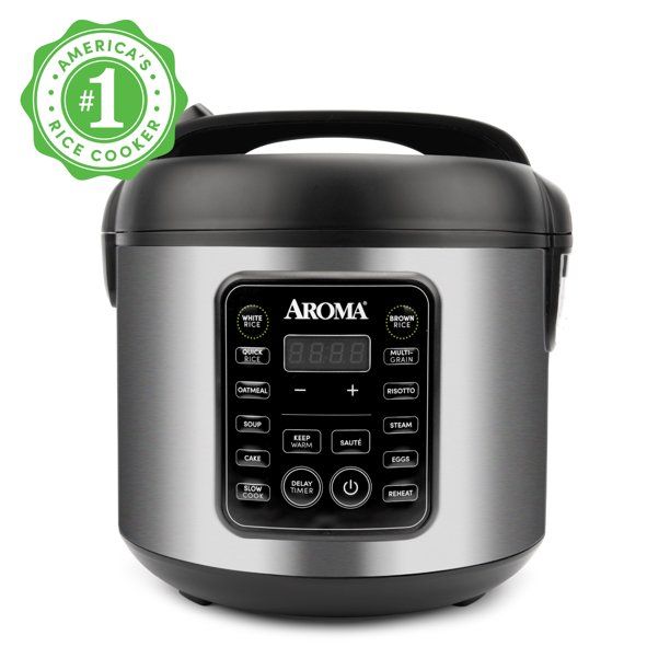 Photo 1 of AROMA® 20-Cup (cooked) / 2.75Qt. Cool-Touch Digital Stainless Steel Rice Cooker & Multicooker, Automatic Keep Warm Mode, Steam Tray Included, Black (ARC-5200SB)
