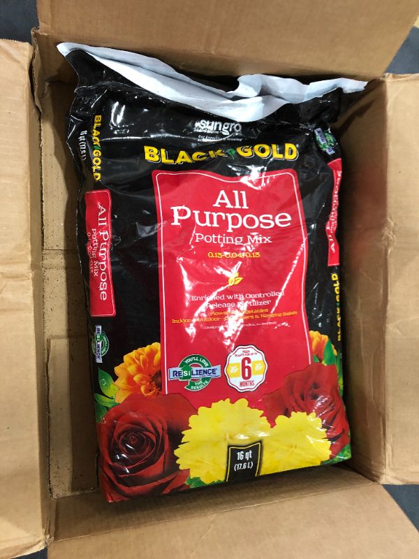 Photo 2 of Black Gold 1410102 16 QT U 16 Quart All Purpose Potting Soil With Fertilizer
