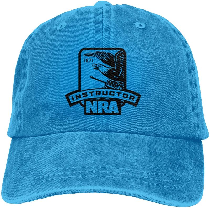 Photo 1 of Denim Cap NRA Instructor Baseball Dad Cap Classic Adjustable Casual Sports Novel for Men Women Hats Blue One Size
