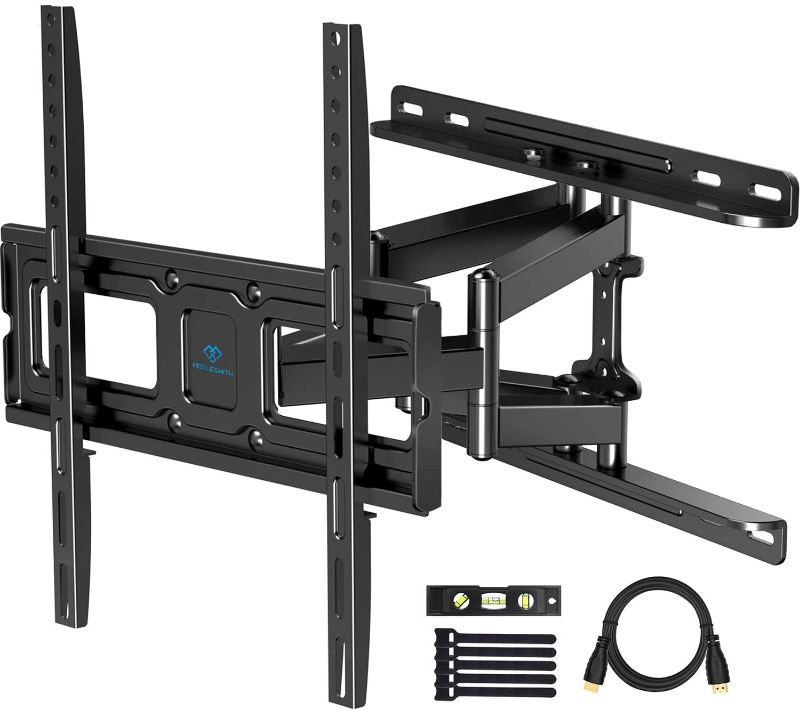 Photo 1 of PERLESMITH TV Wall Mount Full Motion for Most 32-55 Inch Flat Curved Screen TVs with Swivels Tilts Extension Dual Articulating Bracket Arms Supports TV up to 99 lbs Max VESA 400x400,PSMFK9