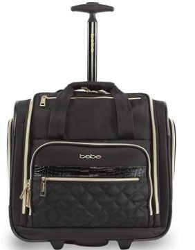 Photo 1 of BEBE Women's Leena-Wheeled Under The Seat Carry On Bag, Black, One Size