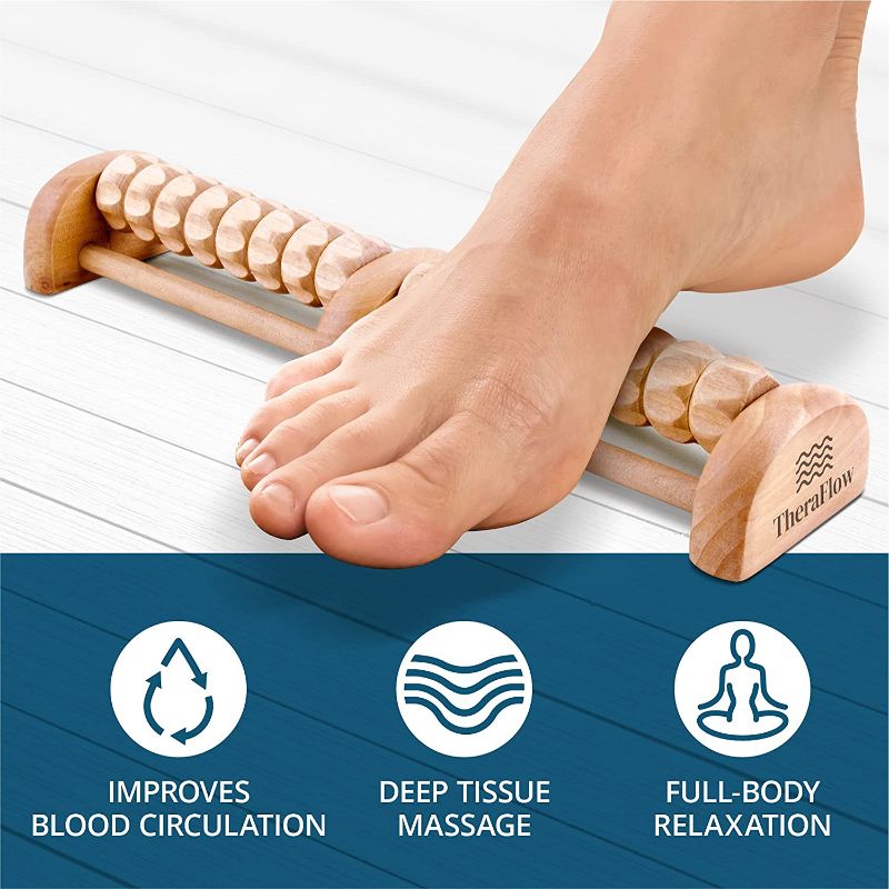 Photo 1 of (New) TheraFlow Foot Massager Roller. Plantar Fasciitis, Trigger Point Therapy - Acupressure Reflexology Tool for Foot Pain, Relaxation, Stress Relief and Diabetic Neuropathy. Foot Pain Relief