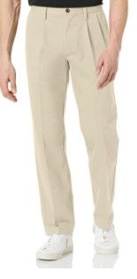 Photo 1 of Amazon Essentials Men's Classic-fit Wrinkle-Resistant Pleated Chino Pant 33x32