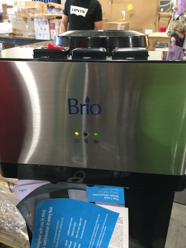 Photo 3 of Brio Limited Edition Top Loading Water Cooler Dispenser - Hot & Cold Water, Child Safety Lock, Holds 3 or 5 Gallon Bottles - UL/Energy Star Approved