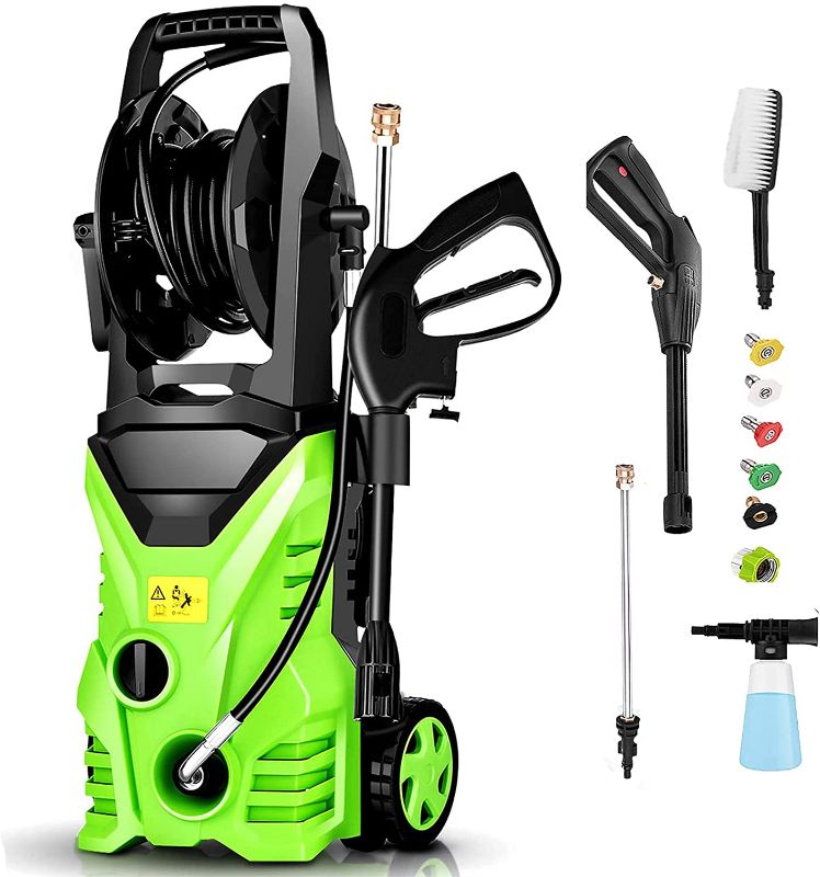 Photo 1 of Homdox Electric Pressure Washer 1500PSI Pressure Power Washer 1500W 1.5GPM Foam Cannon with 4 Nozzles ,Best for Cleaning Homes/Cars/Fences/Patios
(MISSING HOSE)