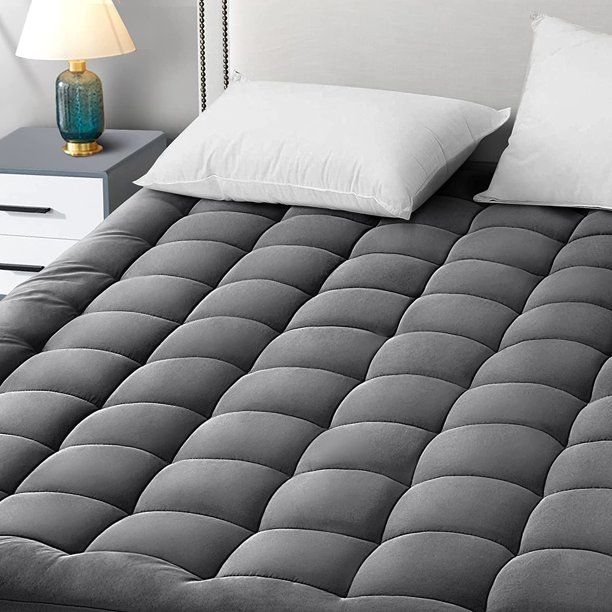 Photo 1 of EASELAND Olympic Queen Mattress Pad Pillow Top Mattress Cover Quilted Fitted Mattress Protector Cotton Top 8-21" Deep Pocket Expanded Mattress Topper (66x80 Inches,Dark Grey)
