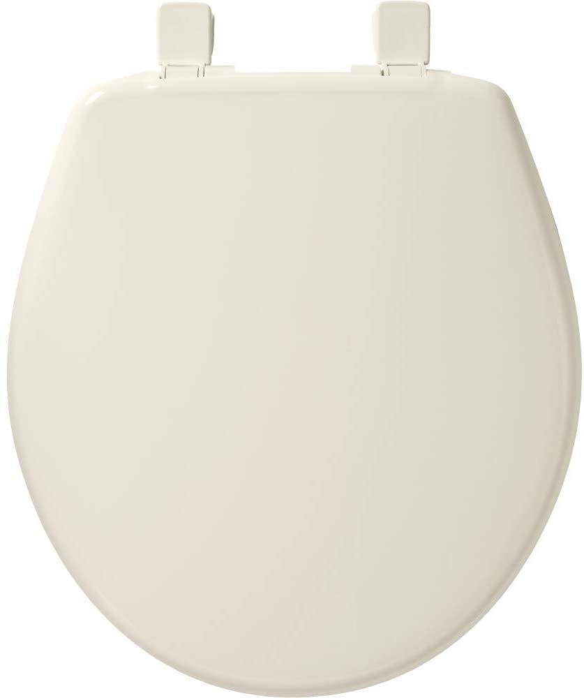 Photo 1 of BEMIS 730SLEC 346 Toilet Seat will Slow Close and Removes Easy for Cleaning, ROUND, Plastic, Biscuit/Linen
