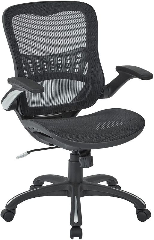 Photo 1 of Office Star Mesh Back & Seat, 2-to-1 Synchro & Lumbar Support Managers Chair, Black
