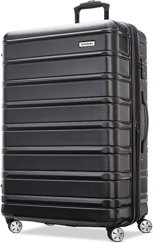 Photo 1 of Samsonite Omni 2 Hardside Expandable Luggage with Spinner Wheels, Midnight Black, Checked-Large 28-Inch
