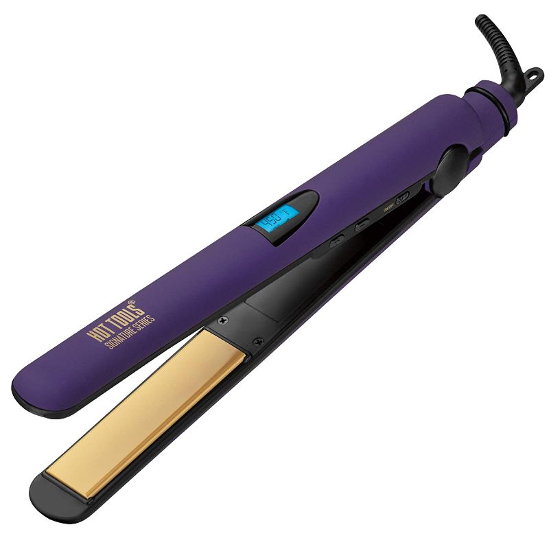 Photo 1 of HOT TOOLS Pro Signature Ceramic Digital Flat Iron, Purple, 1"
