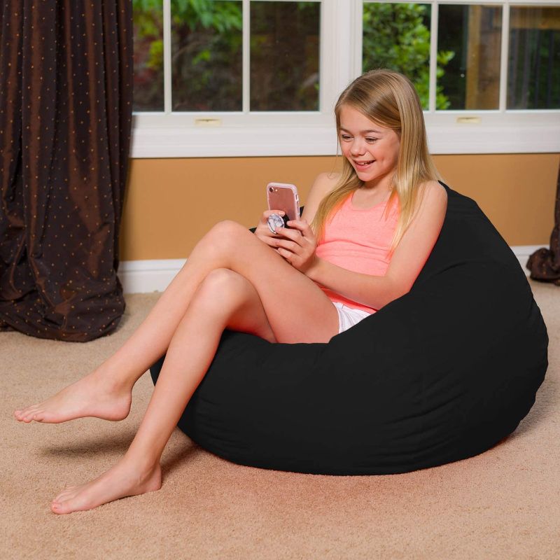 Photo 1 of Beanbags Bean Bag Chair, Large-38in, Solid Black