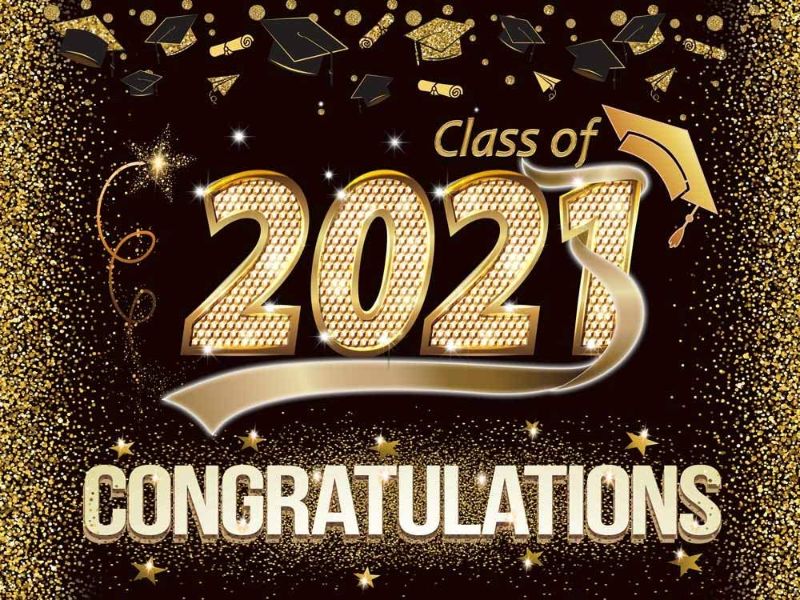 Photo 1 of 2 PACK!!! 2021 Graduation Backdrop for Photography Class of 2021 Congrats Grad Decorations Photo Booth Props
