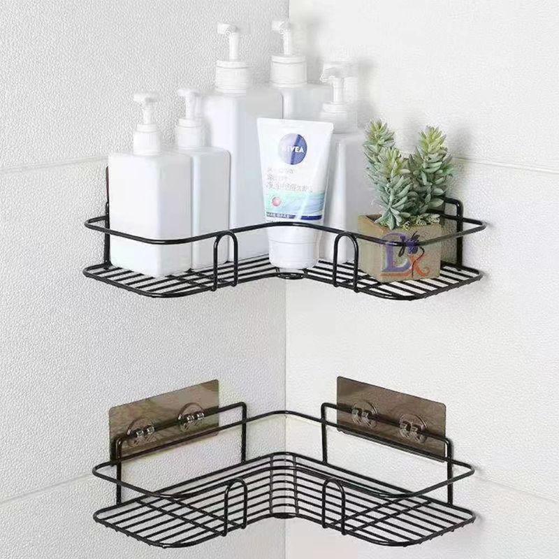 Photo 1 of Blppldyci 2 Pack Corner Shower Caddy Shower Rack, No Drilling Traceless Bathroom Shower Shelves, Wall Mounted Shower Caddy Basket for Bathroom, Dorm and Kitchen Storage (Black)
