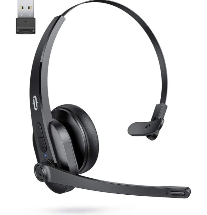 Photo 1 of Wireless Headset with Microphone, Mute Button, Noise Cancelling Mic ( With USB Adapter )