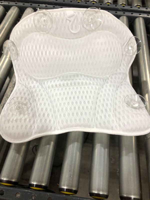 Photo 3 of Bath Pillow for Tub Bath, Bath Pillow Cushion with 6 Suction Cups 3D Mesh, Hot Tub, Home Spa Non-Slip Luxury Support for Head, Neck, Back and Shoulders