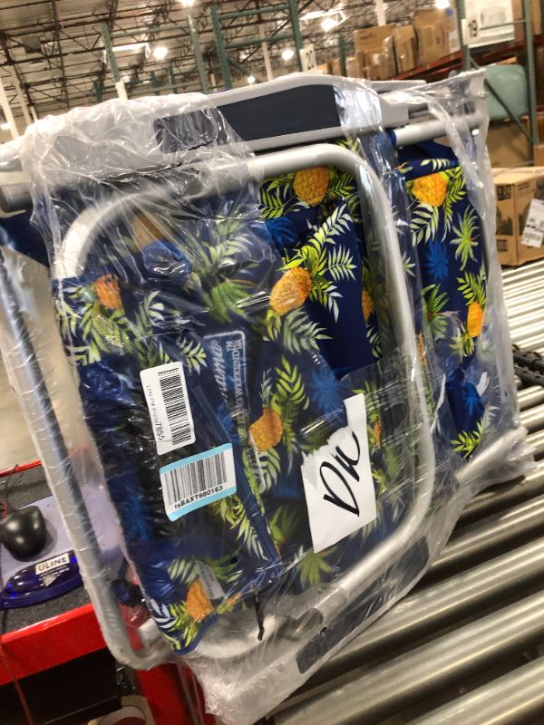 Photo 2 of 2 Tommy Bahama Backpack Beach Chairs Blue/Pineapple
