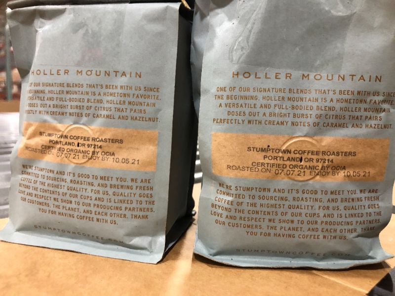 Photo 3 of 2 PACK!!! Stumptown Coffee Roasters, Holler Mountain - Organic Whole Bean Coffee - 12 Ounce Bag, Flavor Notes of Citrus Zest, Caramel and Hazelnut
BB 10 05 2021 