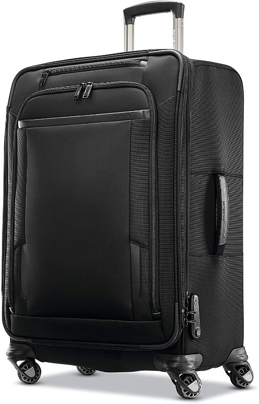 Photo 1 of Samsonite Pro Travel Softside Expandable Luggage with Spinner Wheels, Black, Checked-Medium 25-Inch
