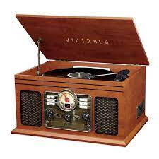 Photo 1 of Victrola Nostalgic 6-in-1 Bluetooth Record Player & Multimedia Center with Built-in Speakers - 3-Speed Turntable, CD & Cassette Player, FM Radio | Wireless Music Streaming | Mahogany