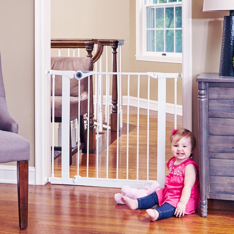 Photo 1 of Toddleroo by North States Essential Walk-Thru Baby Gate, 29.8"-38.1" Wide, White
