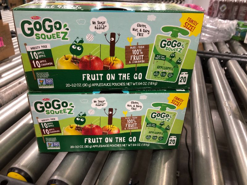 Photo 1 of  2 pack of GoGo squeeZ Fruit on the Go Variety Pack, Apple Apple & Apple Cinnamon, 3.2 oz. (20 Pouches) - Tasty Kids Applesauce Snacks - Gluten Free Snacks for Kids - Nut & Dairy Free - Vegan Snacks
BEST BUY 11/30/21