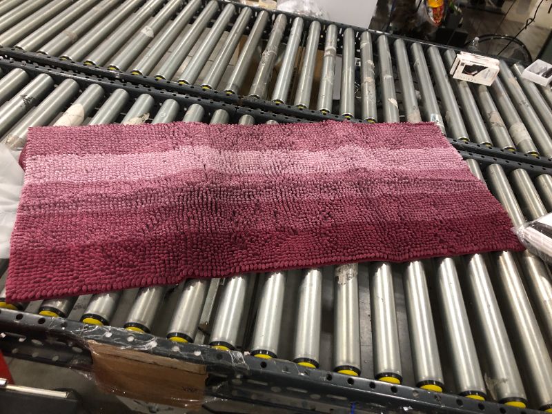 Photo 2 of Bath Rugs Made of 100% Polyester Extra Soft and Non Slip Bathroom Mats Specialized in Machine Washable and Water Absorbent Shower Mat (44x26 Inch, Fuchsia)